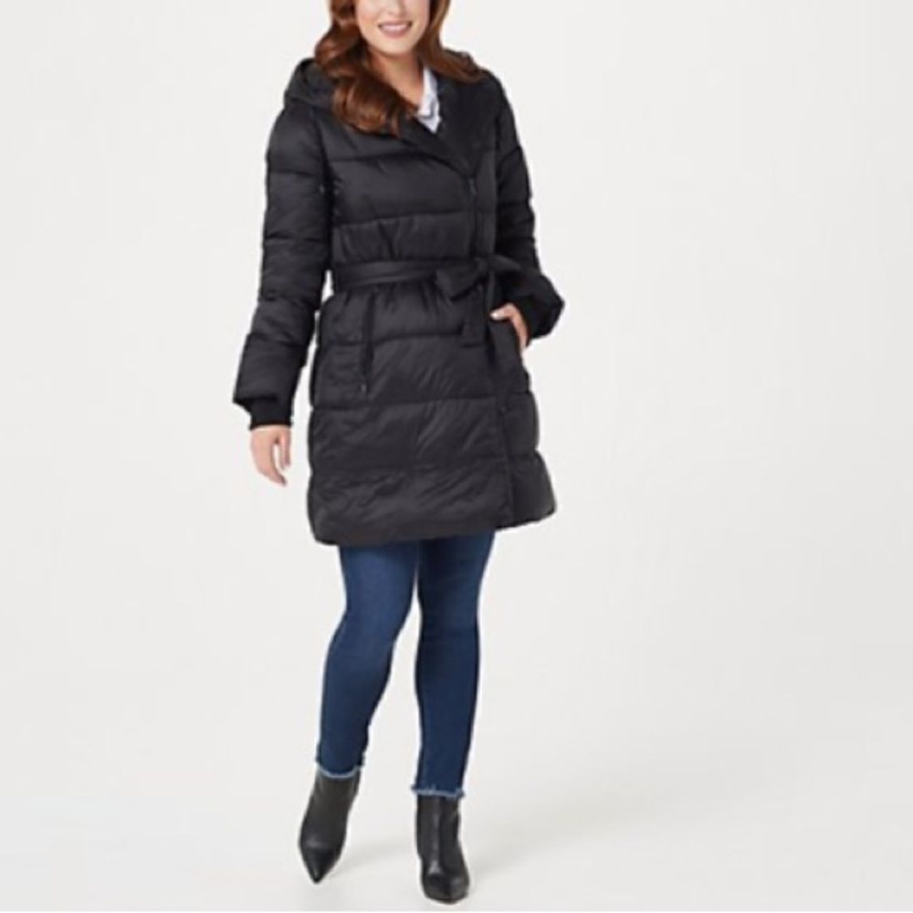 Centigrade Asymmetric Zip and Belt Puffer Coat